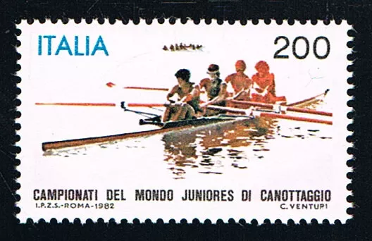 ITALIA FRANCOBOLLO CAMPIONATI MONDIALI JUNIORES DI CANOTTAGGIO 1982 nuovo**BI666