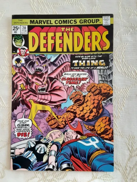 THE DEFENDERS Comic Book, Vol. 1 Number 20 (Marvel February 1975) VERY NICE!!