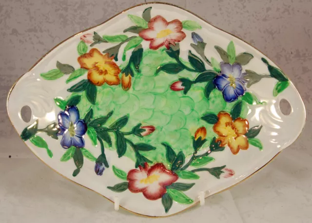 Maling Lustre Ware Floral Dish with Handles