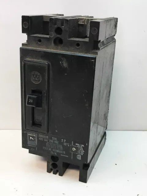 Westinghouse EHB2020 2-Pole 20-Amp 480V Circuit Breaker 20A 2P 480VAC