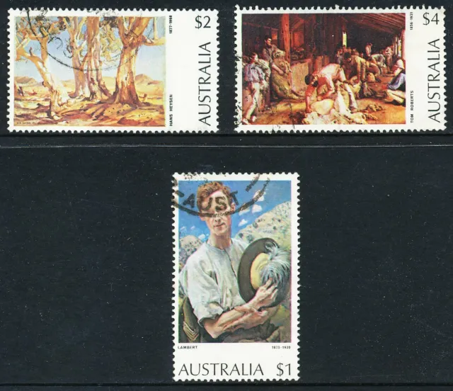 Australian 1974 Australian Paintings, set of 3 stamps, used