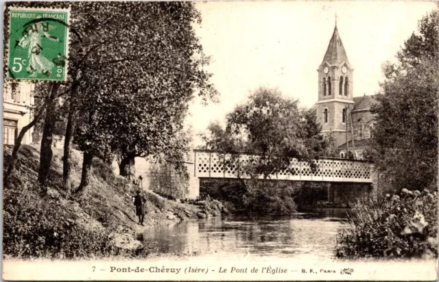 *39151 cpa 38 Pont de Chéruy - the bridge of the Church