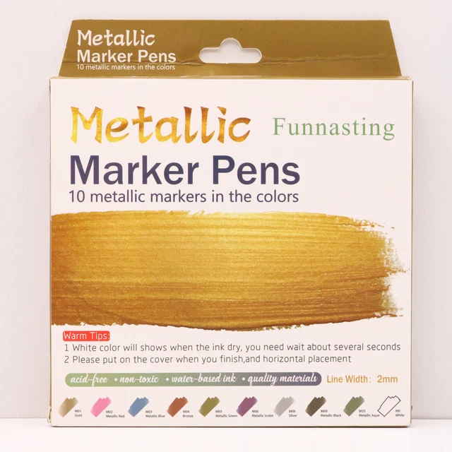 Metallic Marker Pens 10 Stück 2mm