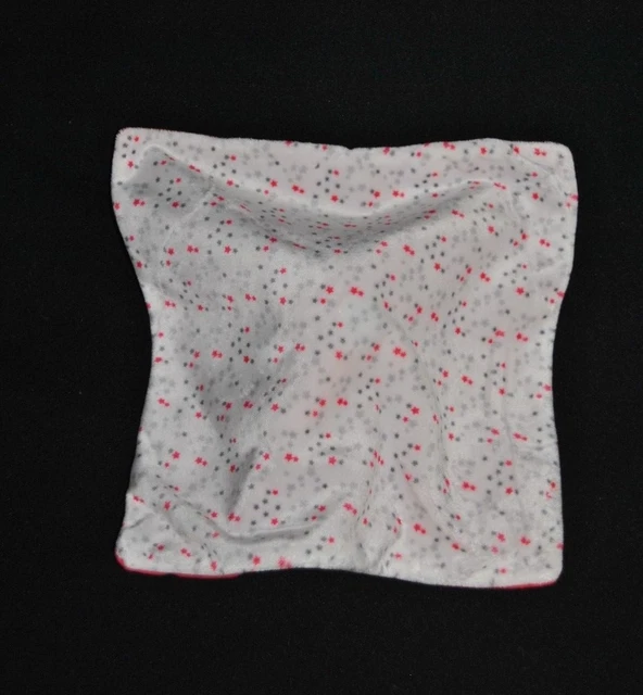 Doudou plat lapin rouge OKAIDI OBAIBI souris étoiles blanc grise TTBE 2
