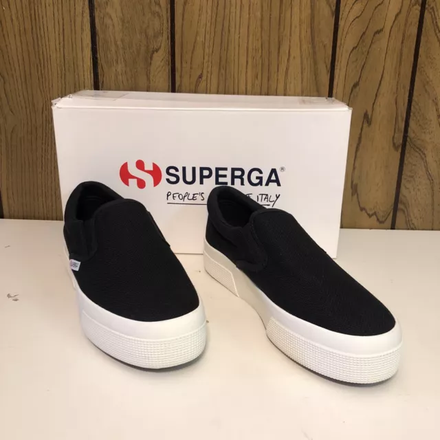 Superga 2740 Slip-on Sneakers Black, 7 Men's/ 8.5 Women's