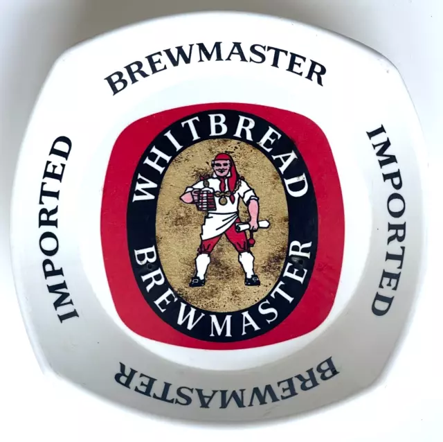 Vintage British Beer Whitbread Brewmaster Ashtray Plastic Man Cave Trinket Dish