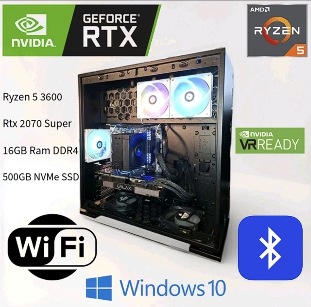 GAMING PC RYZEN 3600🔥RTX 2070 Super🔥1080p/1440p 16gb Ram Mid