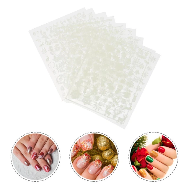 9 hojas calcomanías luminosas manicura pegatinas de Navidad