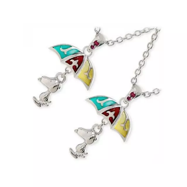 Snoopy x Saints Silver Pair Necklace Silver Ruby Peanut Accessory Series