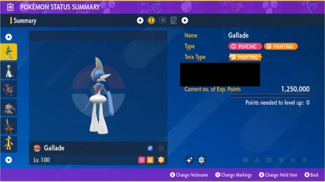 Pokemon Scarlet and Violet Shiny Gardevoir 6IV-EV Trained