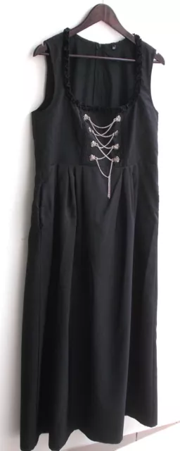 Dirndl tradizionale donna senza maniche nero taglia L 44/46