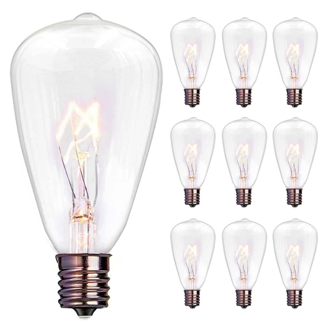 Edison Replacement Light Bulbs,10 Pack 7-Watt E12 Screw Base ST38 Replacement...