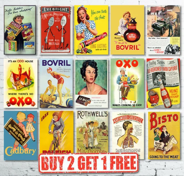 Vintage Retro Classic British Advertisement Advertising Prints Posters