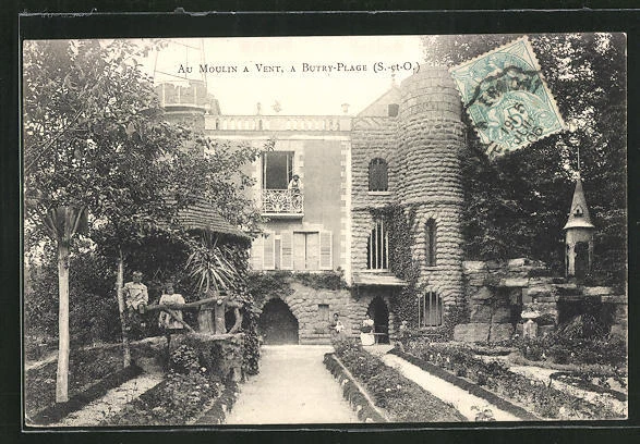 CPA Butry-Plage, Au Moulin a Vent 1906