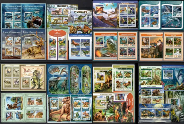 Dinosaurs Prehistoric animals [7] Collection 53 sheets 2017 High CV MNH #CNA155