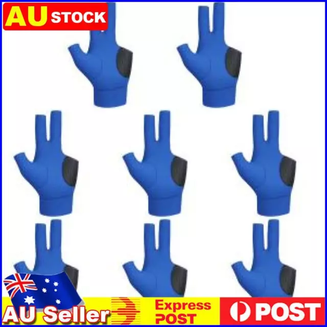 3 Fingers Pool Gloves Breathable Billiard Gloves Left/Right Hand (Blue Left)