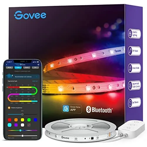 GOVEE RGBIC RUBAN LED 5m Basic, Bande LED Bluetooth Multicolore