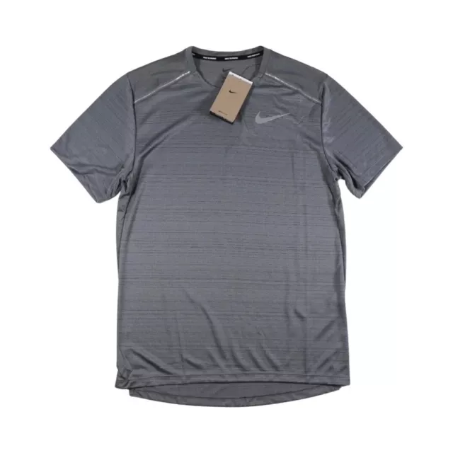 NIKE DRI FIT MILER Grey Mens Running Gym Top All Sizes Aj7565 085 34.95 PicClick UK