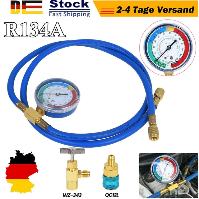 R134A Kältemittel Ladeschlauch Set - Mit Manometer Für Auto Klimaanlagen