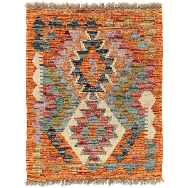Alfombra Chobi pequeña Kilim afgana anudada a mano 80x62 cm-B20165