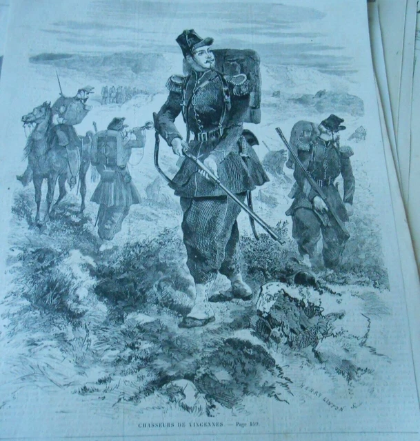 Gravure 1859 - Chasseurs de Vincennes