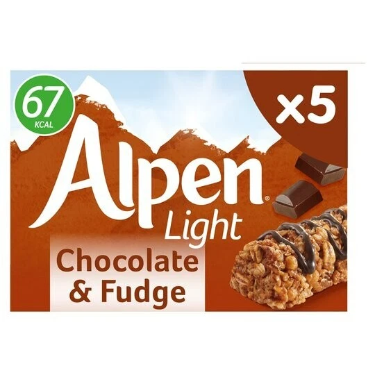 4 scatole x 5 barrette alpine cioccolato leggero e caramelle 19 g