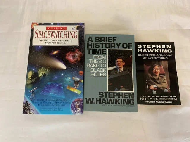 3x Science Books Stephen Hawking Brief History of Time Quest for Everything
