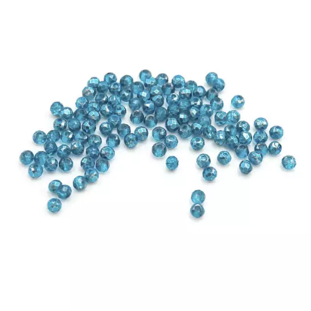 Vintageparts DIY Glasschliffperlen in blau 3x2mm 50 Stück