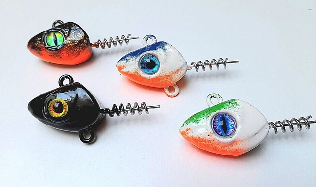 Pelagic Head 90gr Jigkopf Screw-in Spiral Jig Schraubkopf Stinger 3D Augen VMC