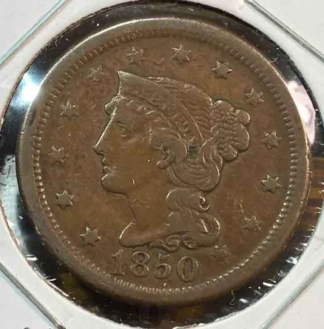 1850 Large Cent Nice Original Light Brown VF CHRC (formerly CHN)