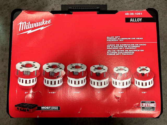 Milwaukee PACKOUT  1/2-2" ALLOY NPT Forged Aluminum Die Head Kit 48-36-1061