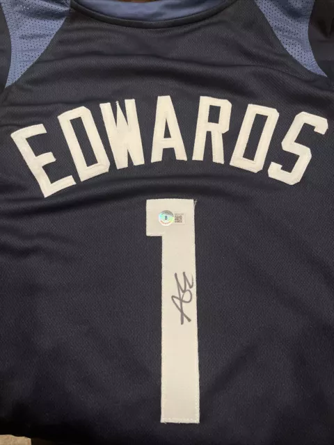 Anthony Edwards Autographed Signed Jersey Minnesota Timberwolves Beckett COA