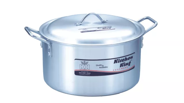 Large Aluminium Casserole Dish Cooking Saucepan Stockpot Size 10inch Capacity 7
