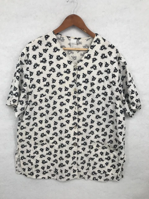 Camicia donna vintage crema nera cover taglia media