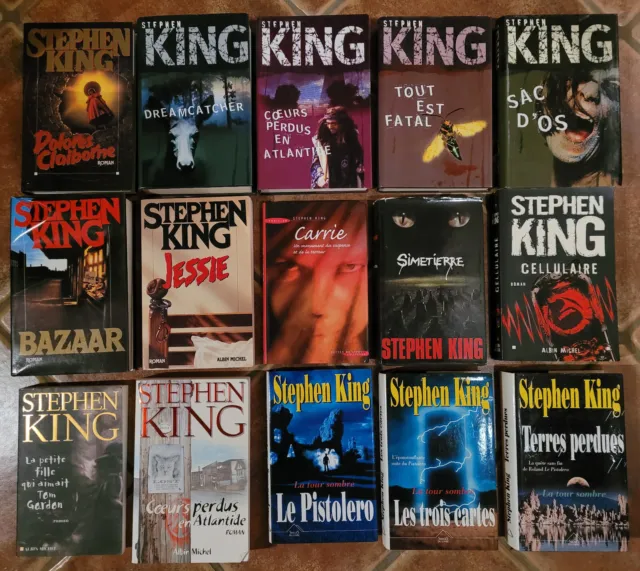 Stephen King Lot de 15 livres brochés grand format..