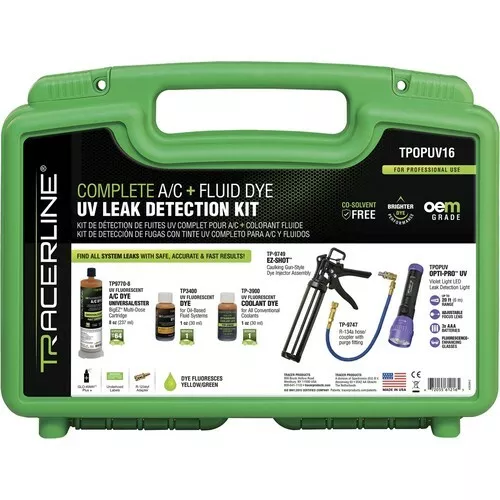 Tracerline Spectronics TPOPUV16 Complete A/C and Fluid Dye UV Leak Detection Kit