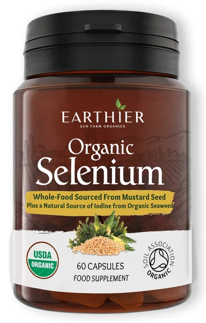 ORGANIC SELENIUM 200MCG Iodine Silica Thyroid Support 2 Month Supply £ ...