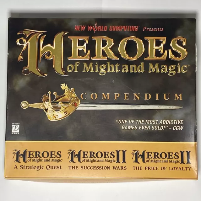 Heroes of Might & Magic Compendium Complete Big Box PC SEALED DISC RARE CIB