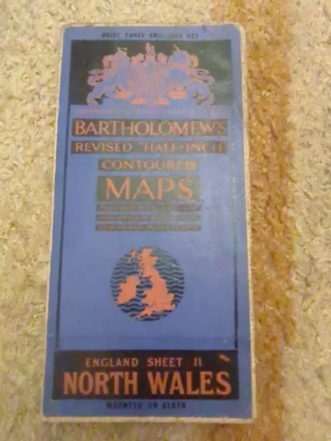 Bartholomew's Half Inch Contoured Map NORTH WALES Sheet 11