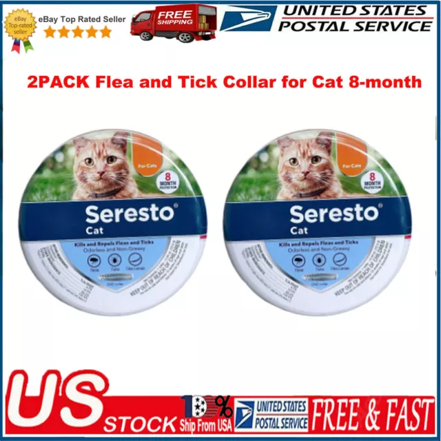 2 PACKS Seresto Flea and Tick Collar for Cat 8-month Protection US Stock New !!!