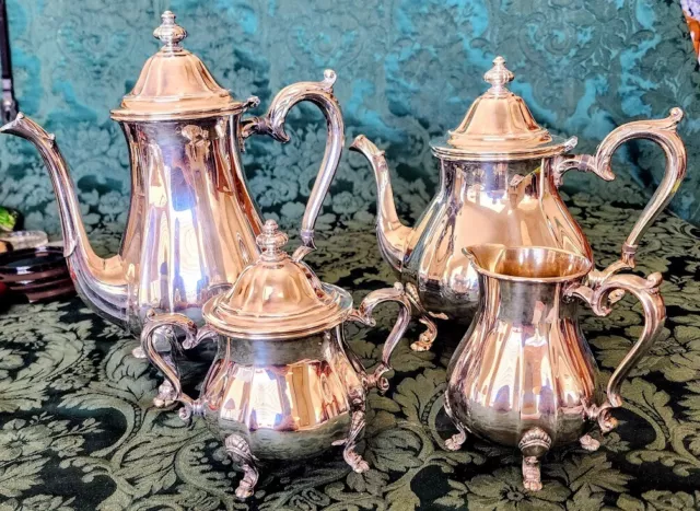 International Silver Co CHIPPENDALE Series Coffee Tea Sugar Creamer Set