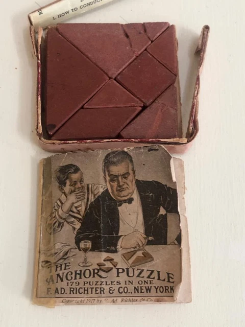 RARE Antique 1917 'The Anchor Puzzle'~Clay Pieces, Booklet & Box~Richter & Co. RARE Antique 1917 'The Anchor Puzzle'~Clay Pieces, Booklet & Box~Richter & Co.