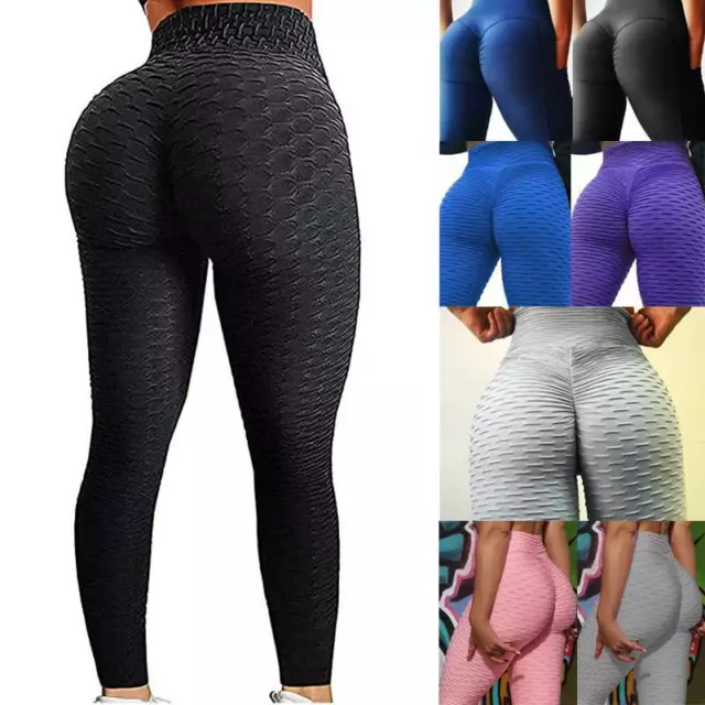 Women Anti-Cellulite Yoga Leggings Pants Push Up Scrunch Fitness Gym Trousers