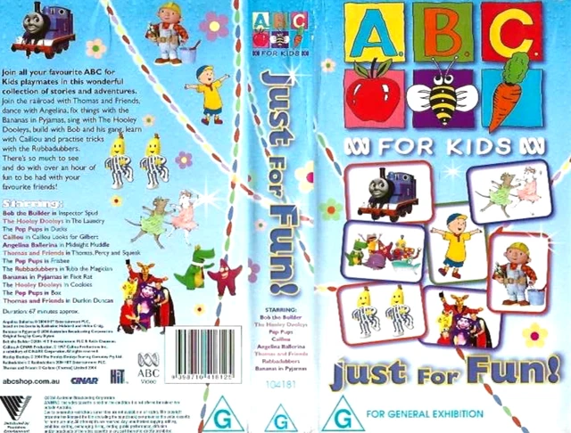 ABC FOR KIDS Just For Fun Vhs Video Pal~ A Rare Find $79.00 - PicClick AU