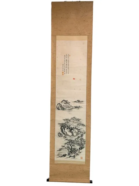 HANGING SCROLL JAPANESE ART Painting calligraphy Hand Paint kakejiku #041