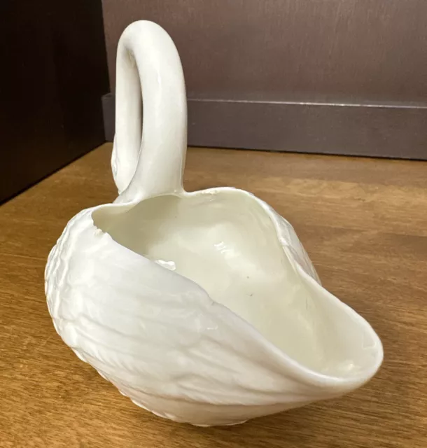 BELLEEK Swan Creamer Irish Porcelain 1st Black Mark 1891-1926 Antique 2