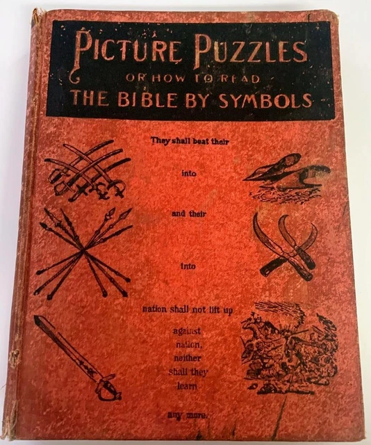 VINTAGE CHILDREN'S BOOK, Picture Puzzles How to Read the Bible by