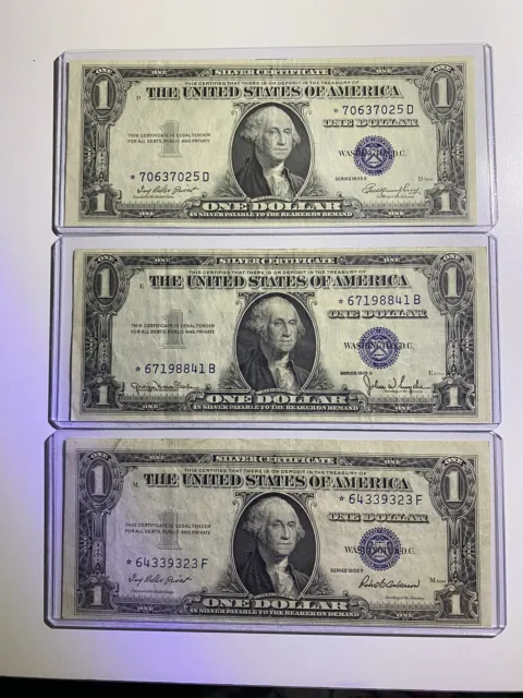 Lot 3 1935 $1 Silver Certificate Star Notes