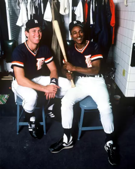 1983 ALAN TRAMMELL & LOU WHITAKER Detroit Tigers BASEBALL Glossy Photo 8x10 WOW!