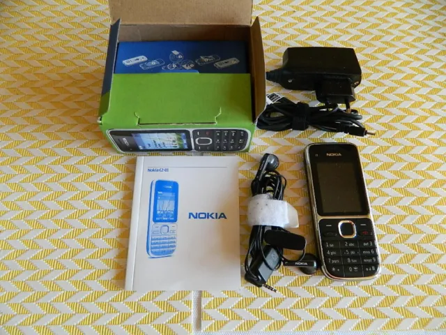 Nokia C2-01 batteria funzionante in nero/argento dura ancora.  Senza SIM-lock